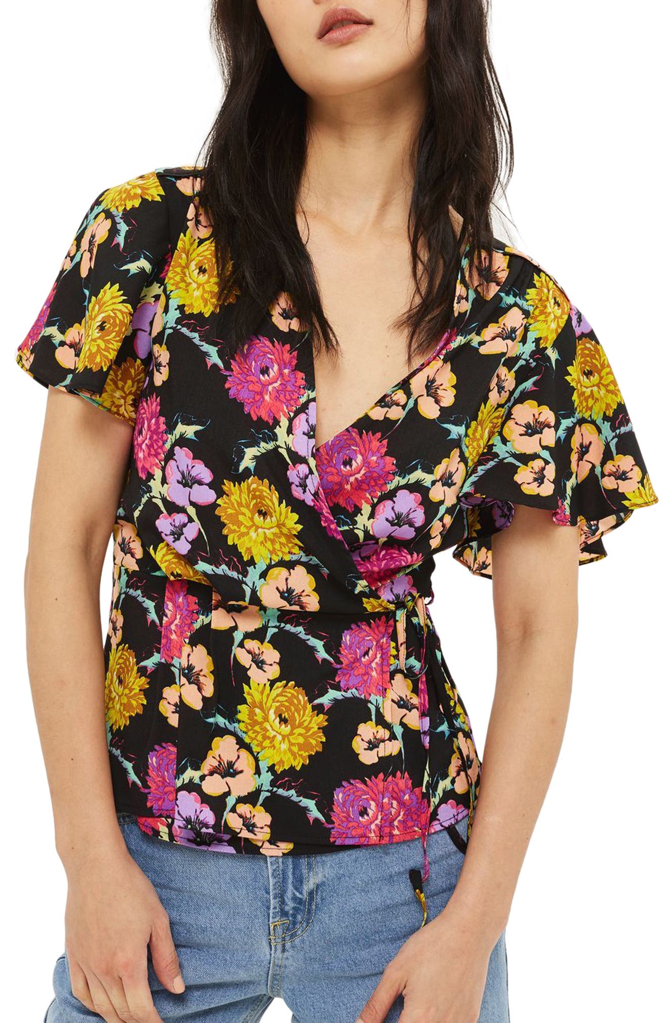 Floral Wrap Blouse Nordstrom