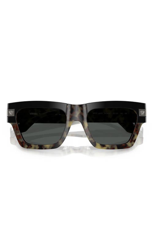 Versace 52mm Rectangular Sunglasses In Havana