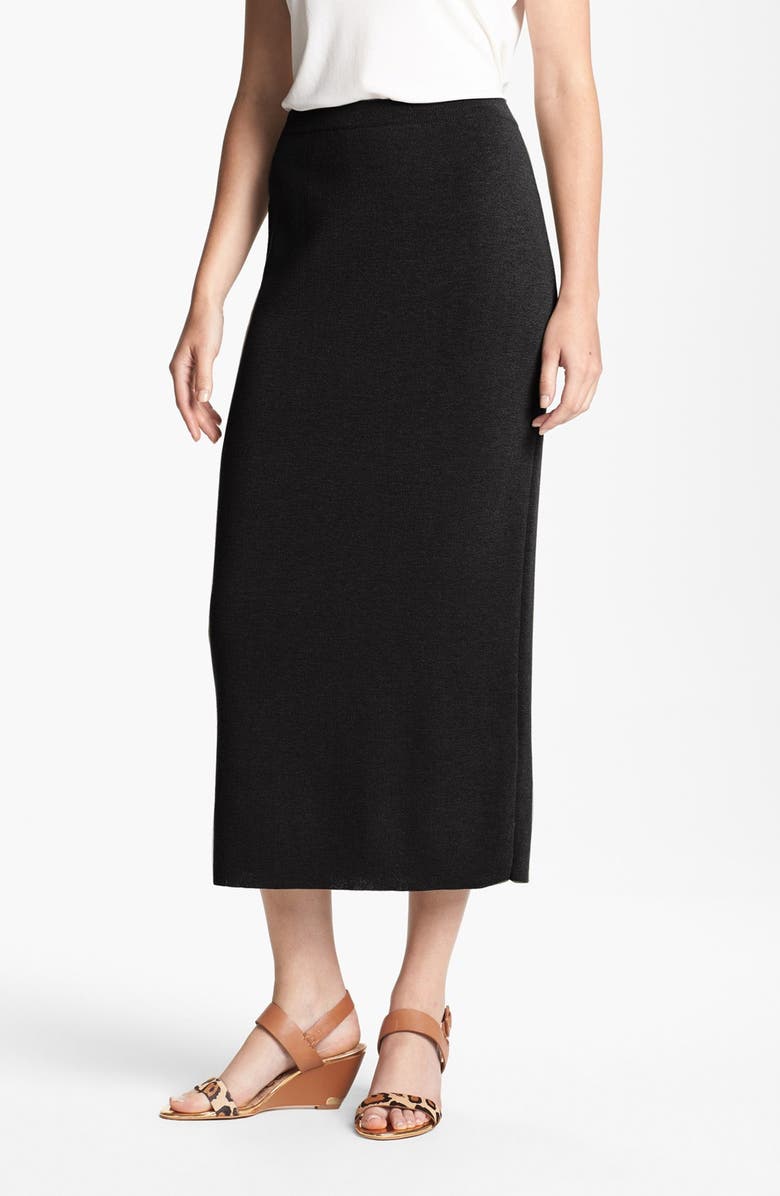Eileen Fisher Washable Wool Crepe Midi Skirt (Regular & Petite) | Nordstrom