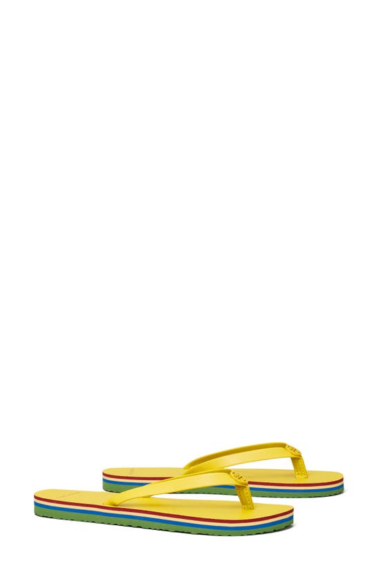 Tory Burch Minnie Flip Flop In Lime Green / Lime Green