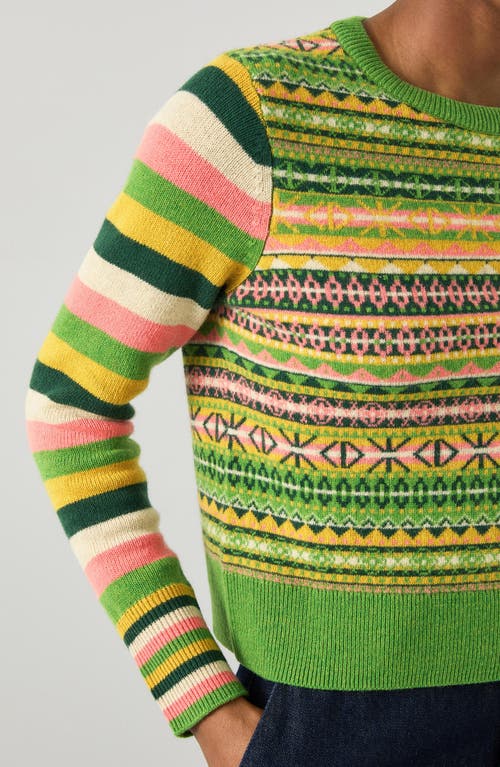 Shop Lk Bennett Josephine Fair Isle Wool Blend Sweater In Green Multi