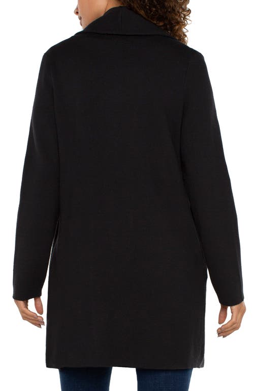 Shop Liverpool Open Front Sweater Coat In Black