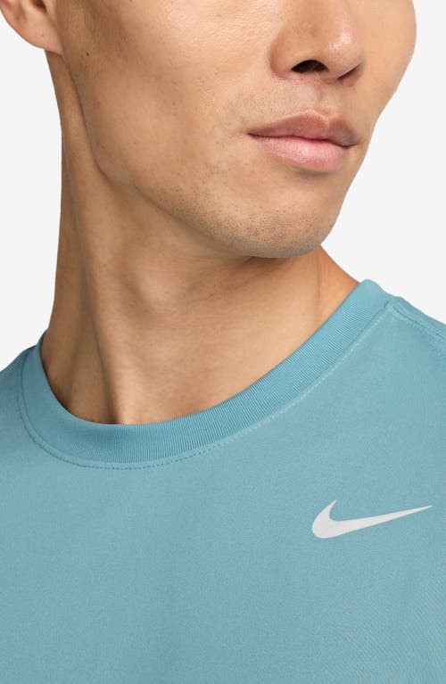 Shop Nike Legend Long Sleeve Dri-fit Training T-shirt In Denim Turquoise/black