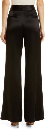 Alice + Olivia Dylan Wide Leg Satin Trousers