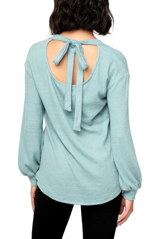 Shop Gibsonlook Tie Back Rib Sweater In Aquifer