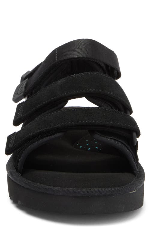 Ugg Mens Black Goldencoast Multi-strap Suede And Mesh-blend Flat Sandals In Black