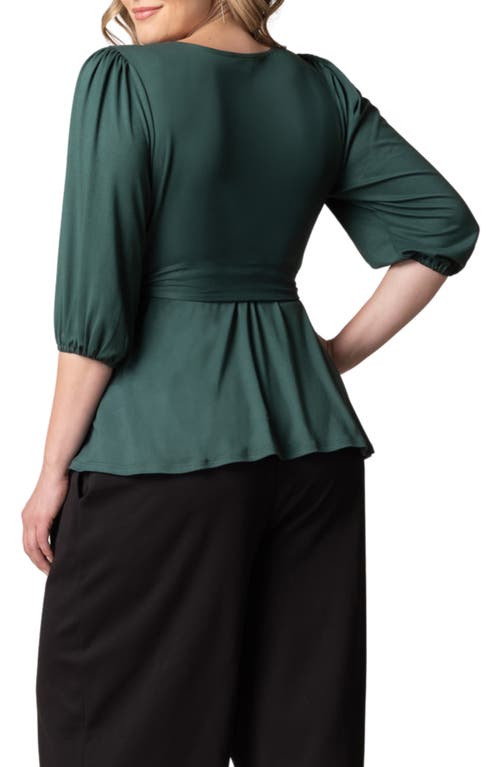 Shop Kiyonna Nina Wrap Top In Hunter Green