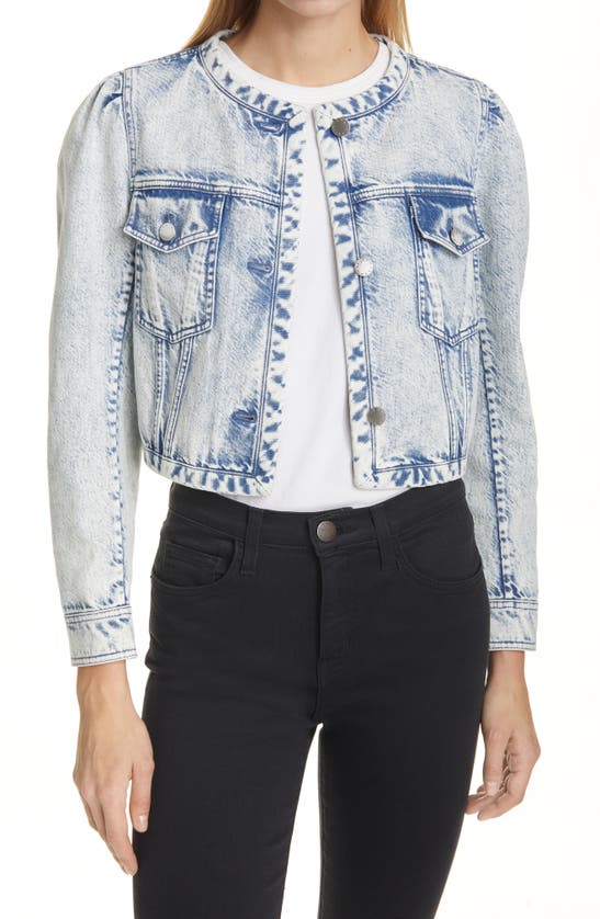 TANYA TAYLOR DAKOTA ACID WASH DENIM TRUCKER JACKET,S21J135211