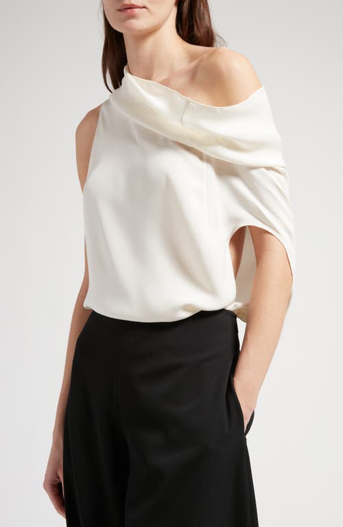 Shop The Row Aria Asymmetric Silk Top In Ivory