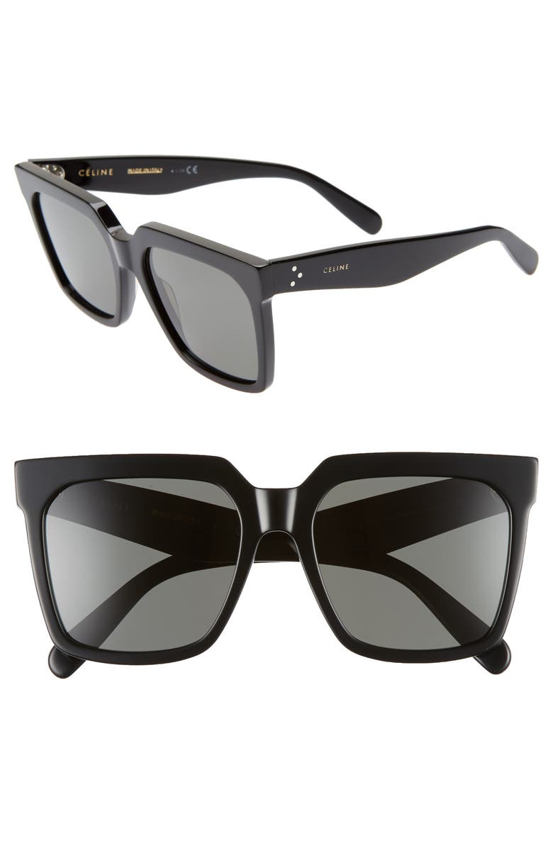 CELINE 55mm Polarized Square Sunglasses | Nordstrom