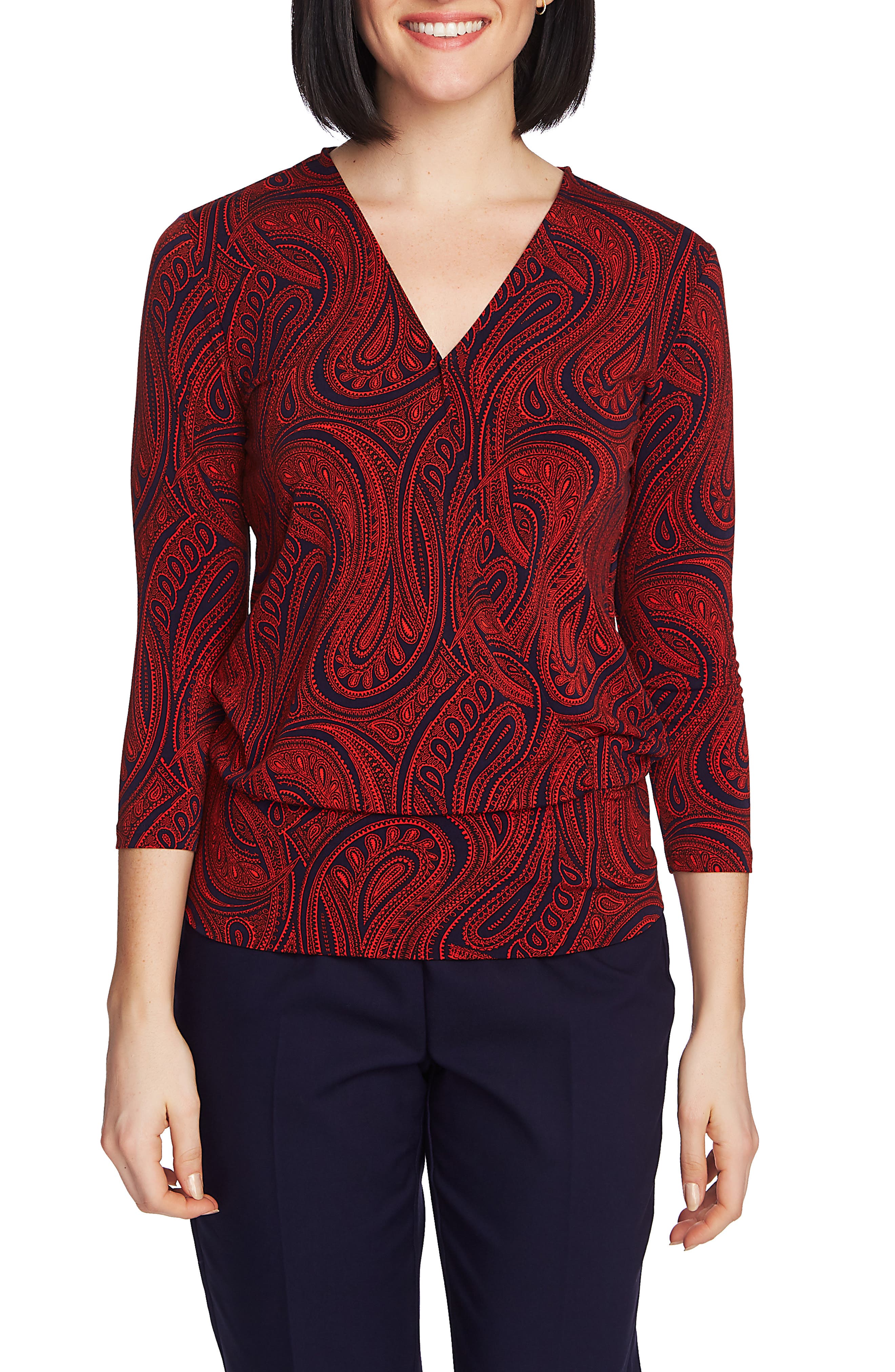 UPC 015965000071 product image for Women's Chaus Knit Faux Wrap Top | upcitemdb.com