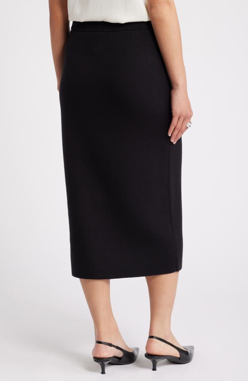Nordstrom Cotton Blend Sweater Pencil Skirt In Black Rock