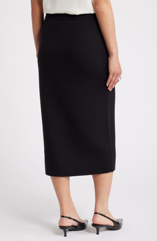 Shop Nordstrom Cotton Blend Sweater Pencil Skirt In Black Rock