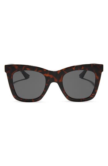 Diff 50mm Talia Square Sunglasses In Dark Tortoise