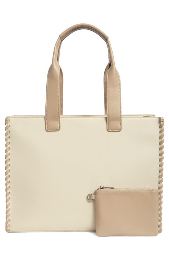 Shop Bcbg Whipstitch Tote Bag In Neutral Combo