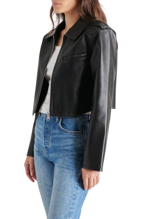 Shop Steve Madden Verone Faux Leather Jacket In Dark Brown