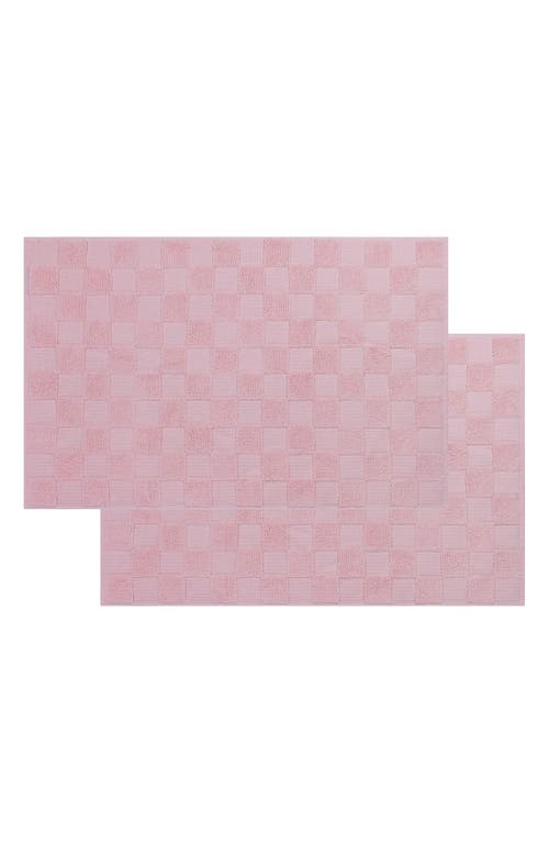 Brooks Brothers Waffle Terry 2-piece Turkish Cotton Bath Mat Set In Blush