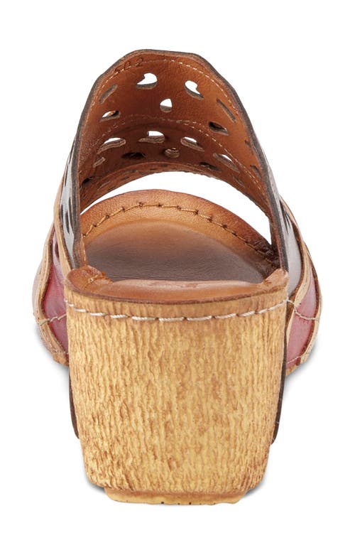 Spring Step Footy Wedge Sandal In Brown Multi