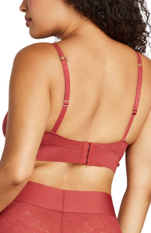 Siella Soft Lace Plunge Non-padded Bra In Rosewood