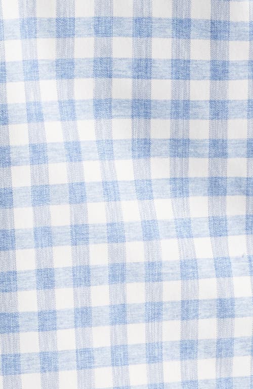 Shop Scott Barber Mélange Check Stretch Button-down Shirt In Blue