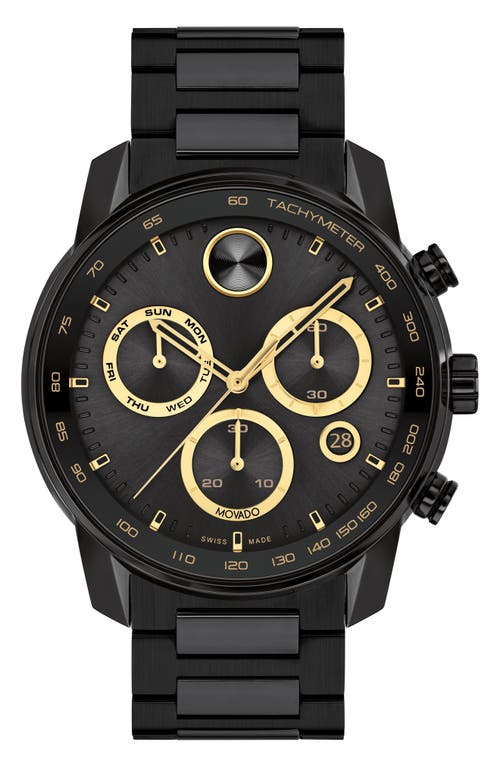 Movado Bold Verso Chronograph Bracelet Watch, 44mm in Black at Nordstrom