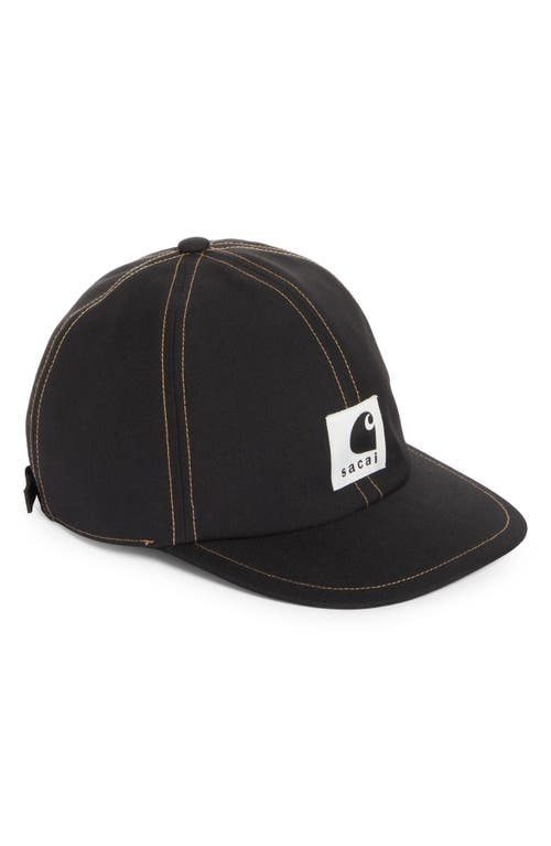 Carhartt WIP Bonded Suiting Adjustable Baseball Cap in Black