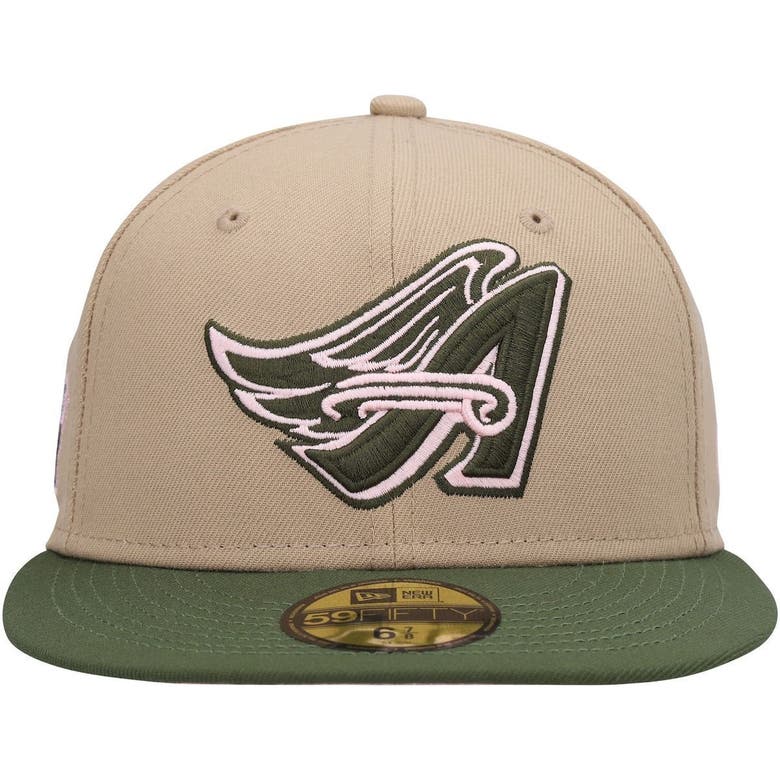 Oakland Athletics New Era Pink Undervisor 59FIFTY Fitted Hat - Khaki/Olive