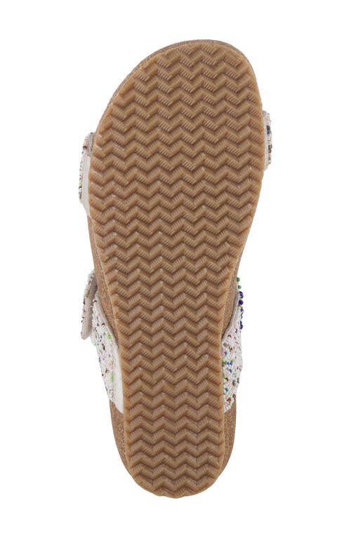 Azura By Spring Step Bahama Embellished Slide Sandal In White Multi