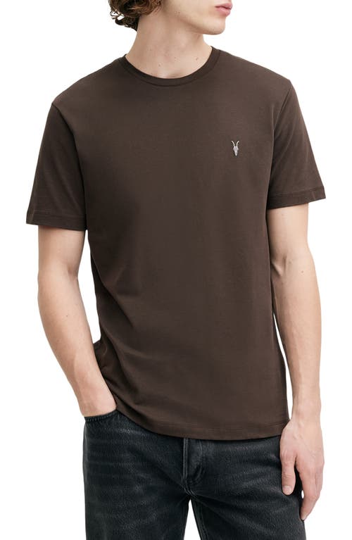 Shop Allsaints Brace Cotton T-shirt In Duffy Brown