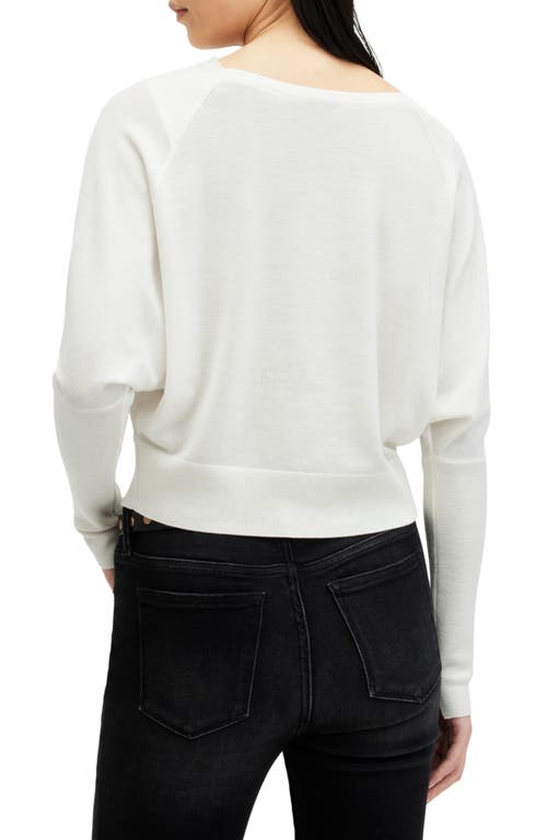 Shop Allsaints Ridley Merino Wool Cowl Neck Sweater In Chalk White