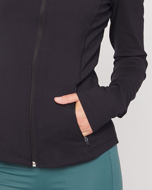 Shop Rebody Active Gen Xyz Zip Up Cloudlux Track Jacket In Metropolis Black