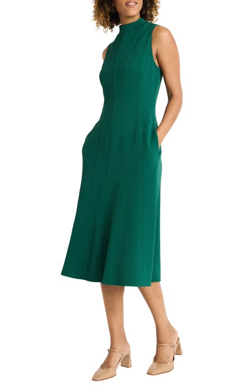 Shop Maggy London Mock Neck Sleeveless Knit Dress In Evergreen