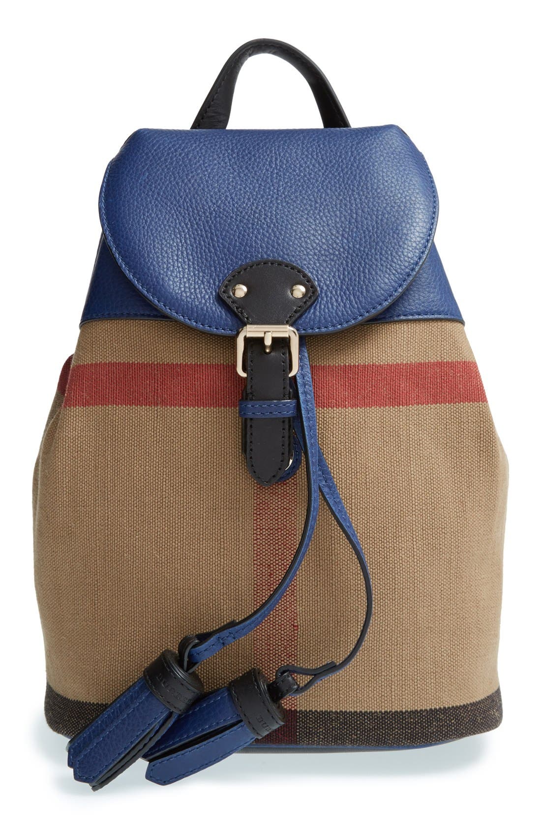 Burberry Check Print & Leather Mini Backpack (Kids) Nordstrom