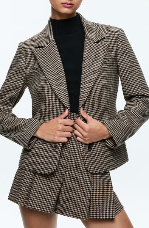 Shop Alice And Olivia Alice + Olivia Persol Houndstooth Check Blazer In Camel/black