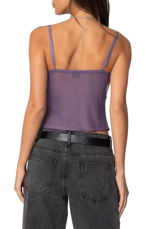 Edikted Serafina Sheer Mesh Camisole In Purple