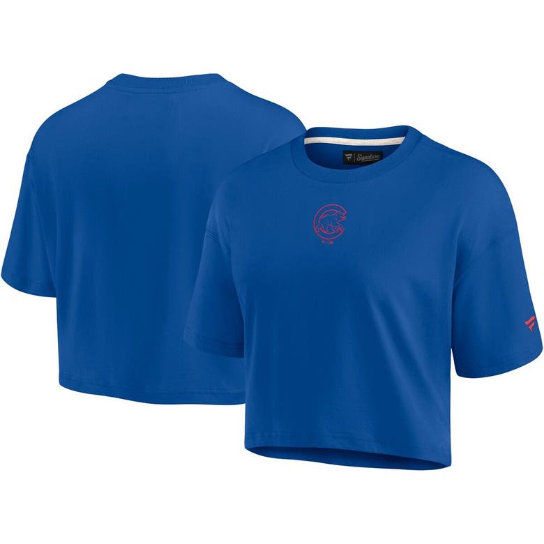 Shop Fanatics Signature Royal Chicago Cubs Elements Super Soft Boxy Cropped T-shirt