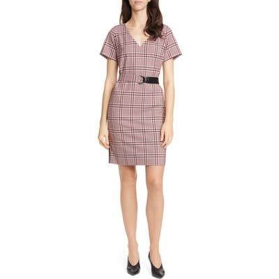 Hugo Kirasa Plaid Sheath Dress, Red