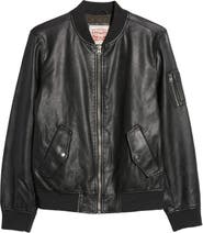 Levi's Faux Leather Varsity Bomber Jacket - Men's - Saddle M