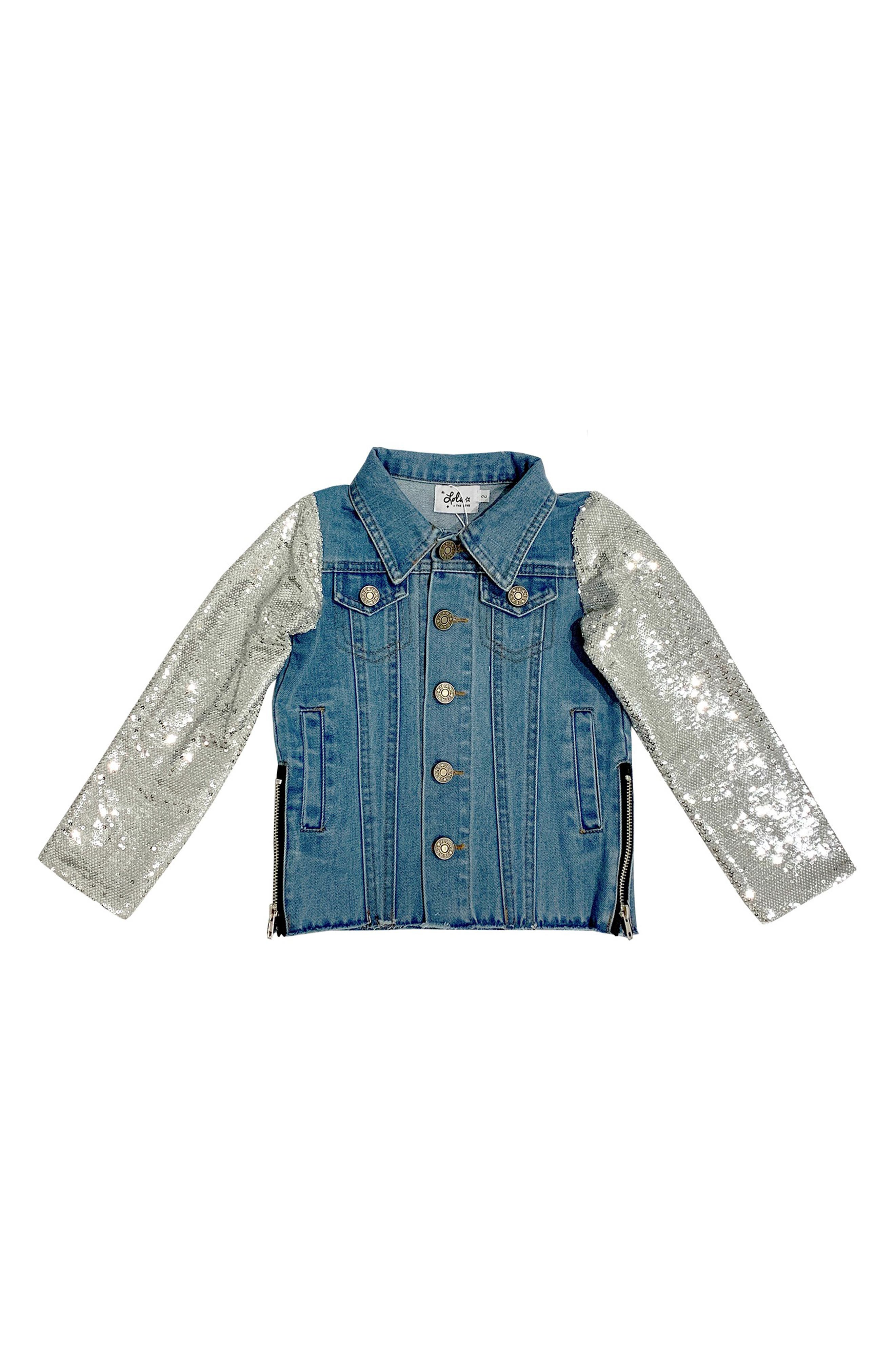 girls sequin denim jacket