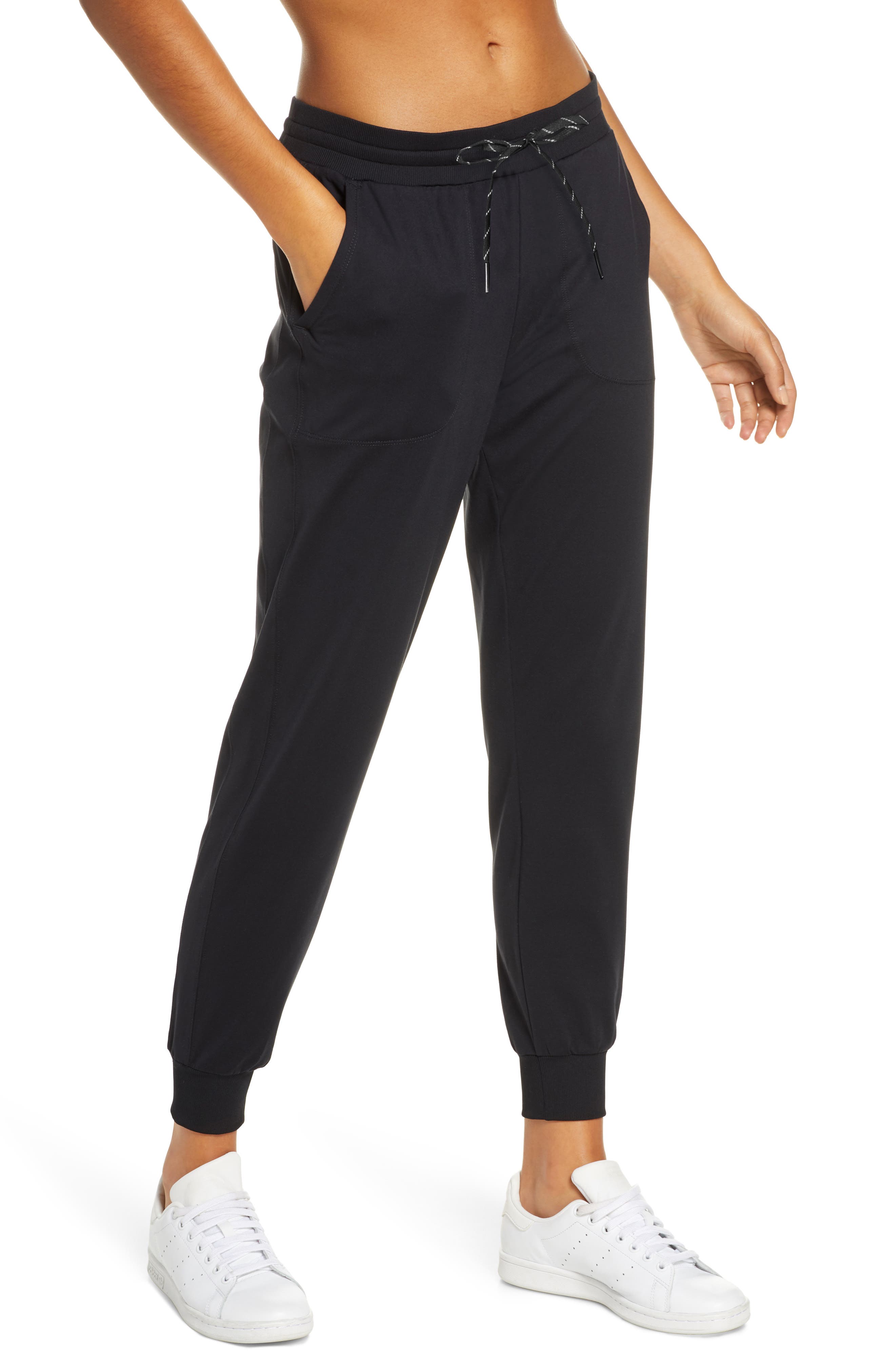 black slim fit joggers womens