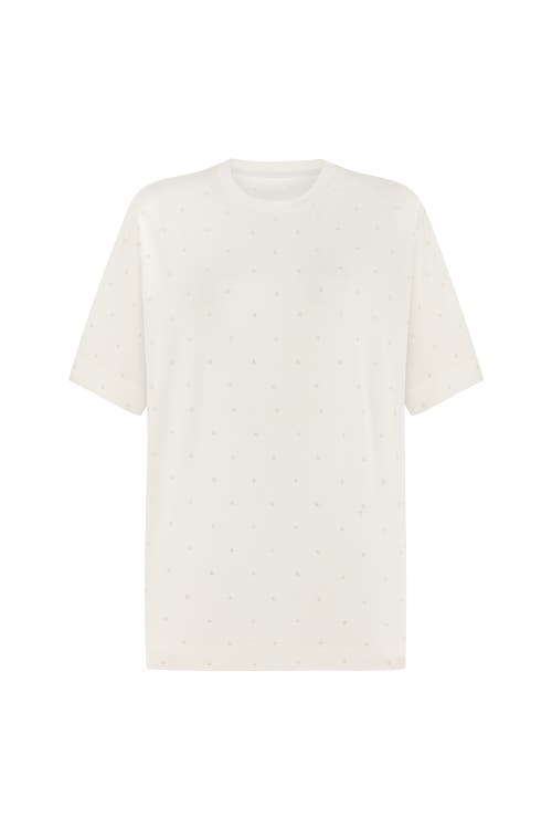 Nocturne Beaded Oversized T-Shirt in Ecru at Nordstrom