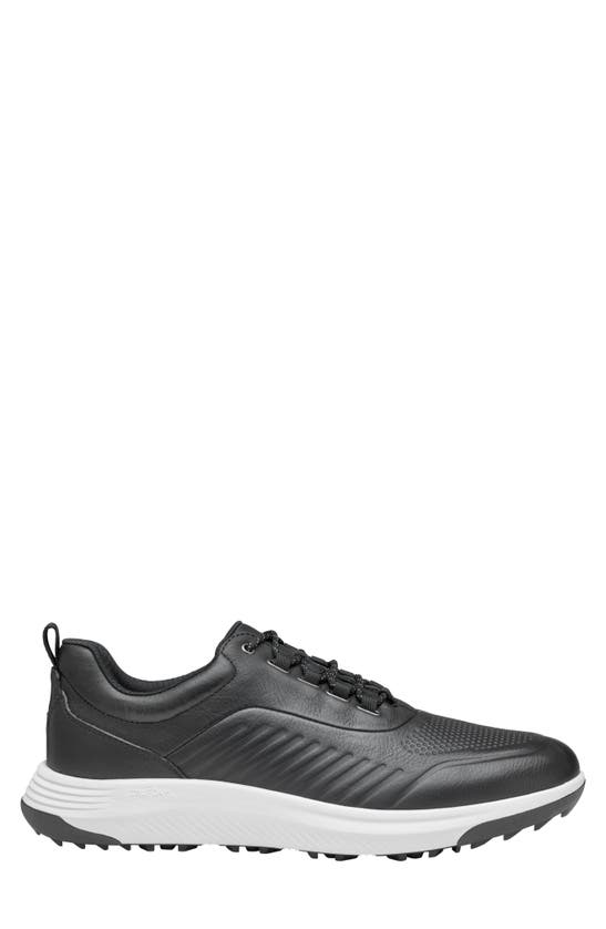 Shop Johnston & Murphy Amherst Gl1 Luxe Hybrid Waterproof Golf Sneaker In Black Waterproof Full Grain