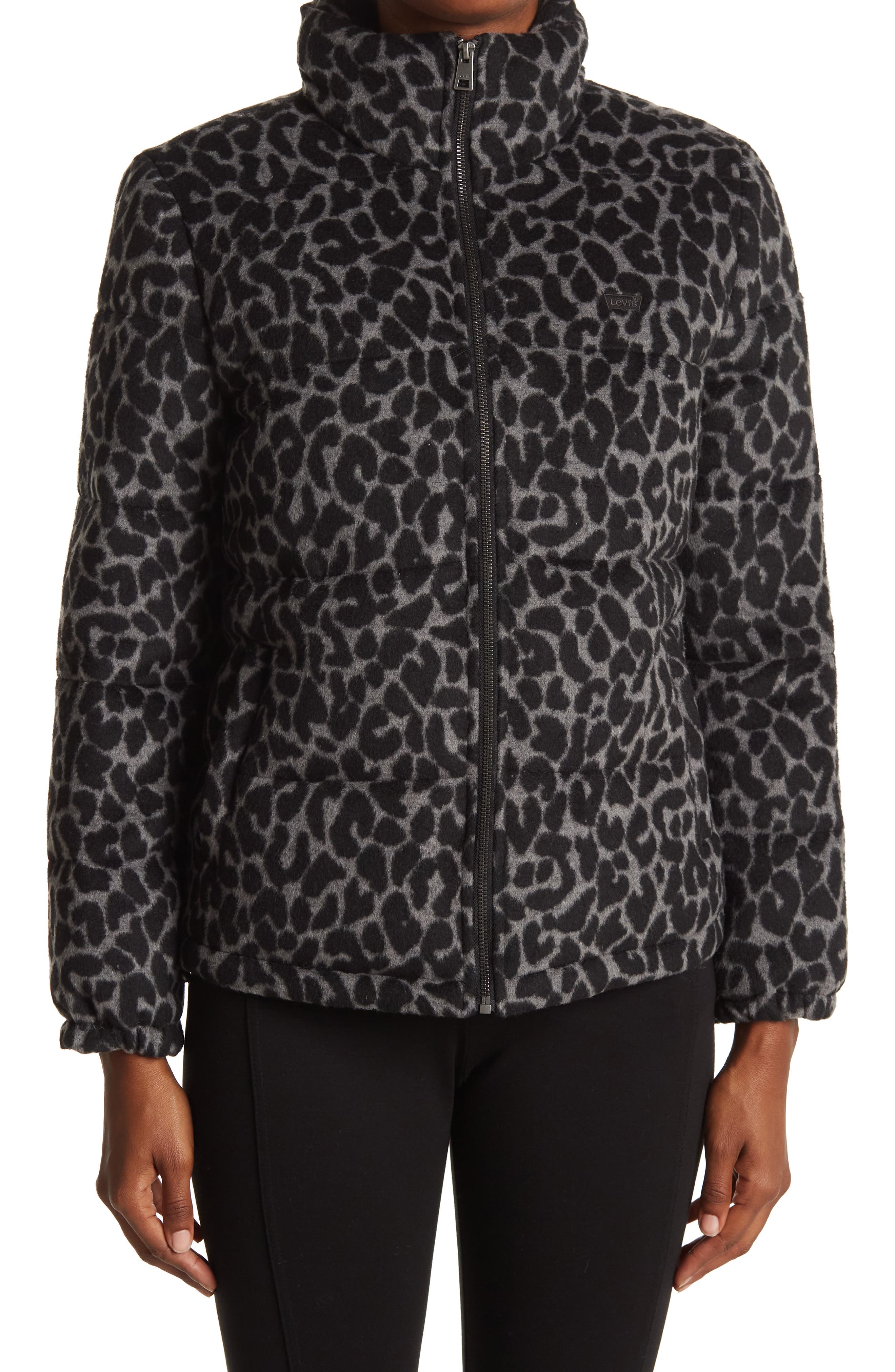 leopard print puffer vest