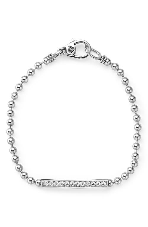 LAGOS Caviar Spark Diamond Bar Chain Bracelet in Silver at Nordstrom