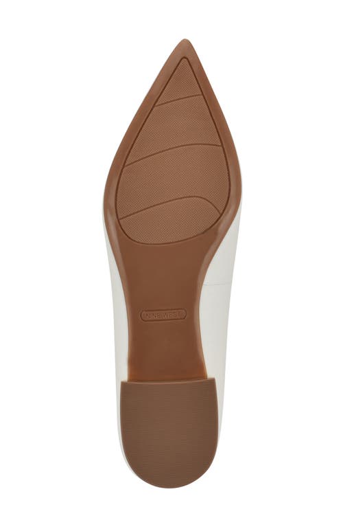 Nine West Lovlady Pointed Toe Flat In White