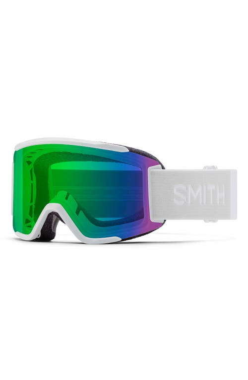 Squad 180mm ChromaPop Snow Goggles in White Vapor /Green Mirror
