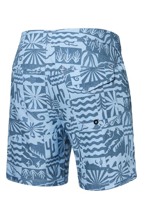 Shop Saxx Betawave 2n1 7-inch Board Shorts In West Coast- Chambray