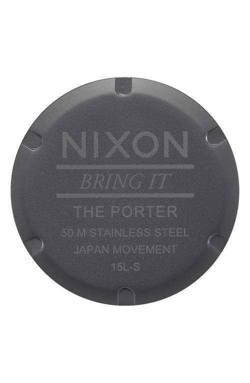 Shop Nixon Porter Round Leather Strap Watch, 40mm In Gunmetal/charcoal/taupe