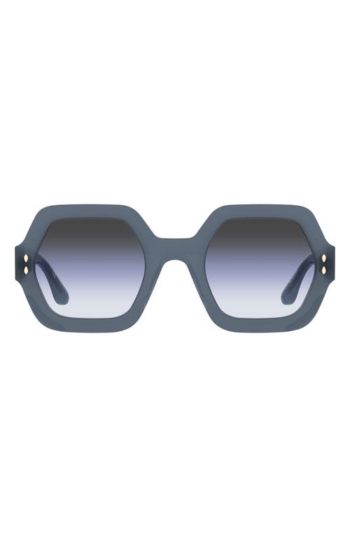 Shop Isabel Marant 52mm Square Sunglasses In Blue/grey Shaded