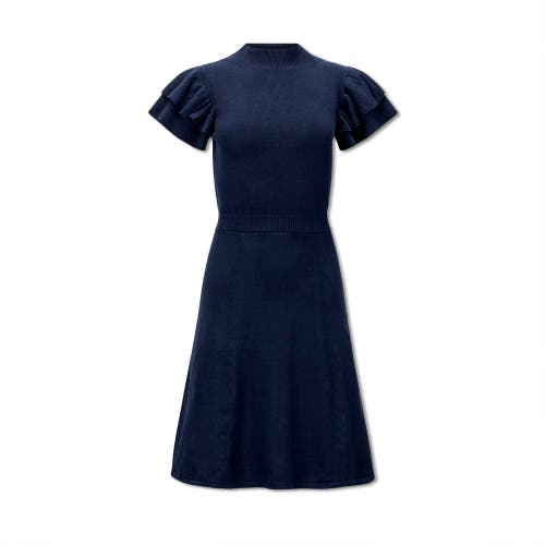 HOPE & HENRY FLUTTER SLEEVE SWEATER DRESS